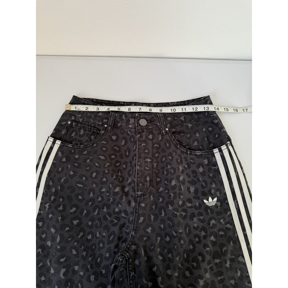 Adidas Leopard Animal Print Wide Leg Pants Denim Jeans KA2679 Women Size 27 RARE - Picture 8 of 12